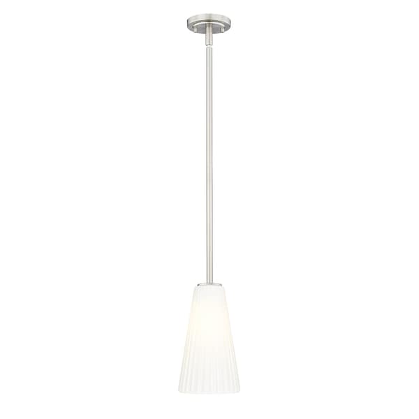Z-Lite Farrell 1 Light Pendant, 6in. W x 11in. H, Brushed Nickel 3043P6-ROD-BN - main
